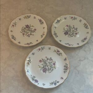 Vintage Franconia Krauthheim set of 3 bread, saucer Plates Millefleurs